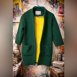 Marithé François Girbaud Green Textured Avant Garde Designer Jacket Size 38